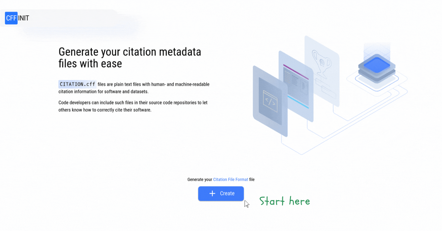 Landing page of cffinit.