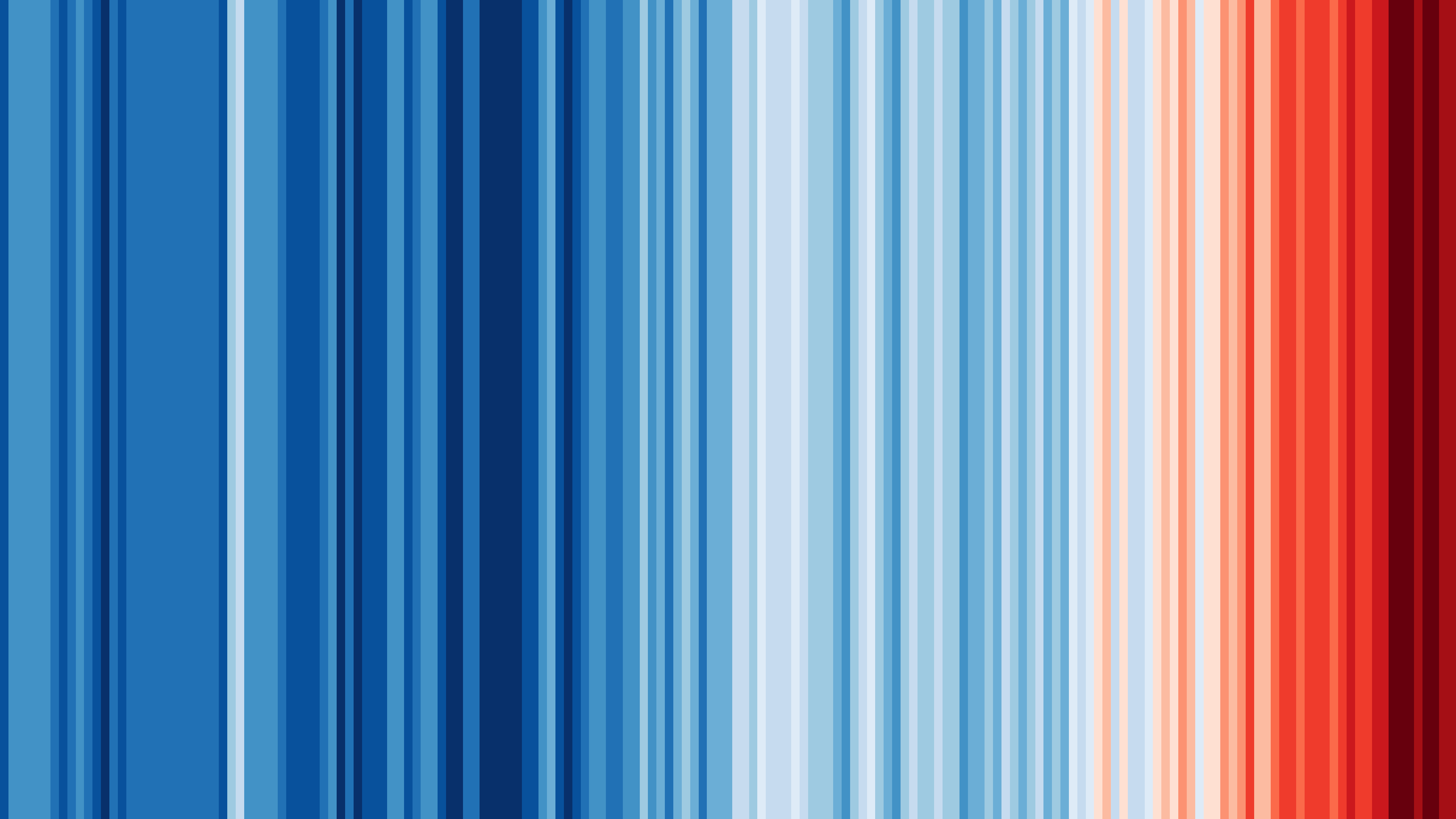 Global warming stripes, by Ed Hawkins.